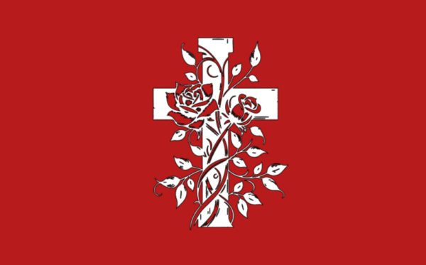 Cross with Roses Decal - Image 2