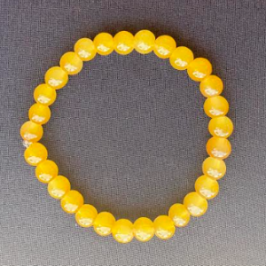 Yellow Orange Glass Bead Bracelet