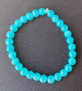 Aqua Glass Bead Bracelet