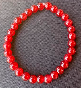 Deep Red Glass Bead Bracelet