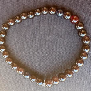 Brownish Red Glass Bead Bracelet