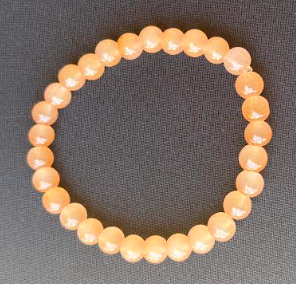 Peach Glass Bead Bracelet