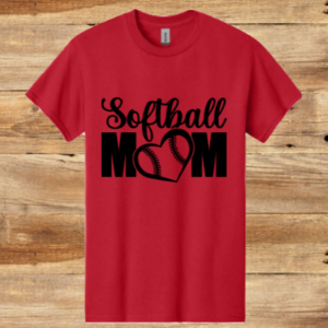 Softball Mom Heart Shirt