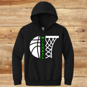 Name with Ball and Hoop Basketball Shirt